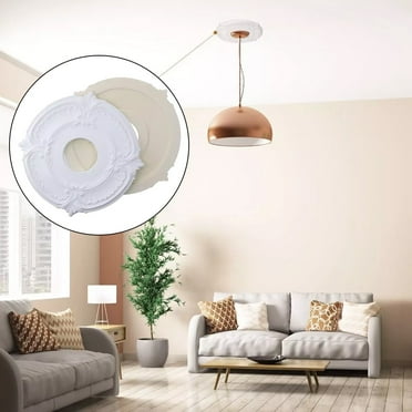 12Inch Round PU Decorative European Carving Light Ceiling Fan Medallion for Home