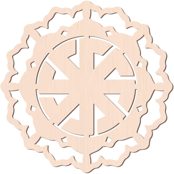 12Inch Sacred Geometry Wall Decor Slavic Kolovrat Slavic Sun Wheel Geometry Wood Wall Art Wall Decor Meditation DecorWall Sculpture for Home Beige DIY