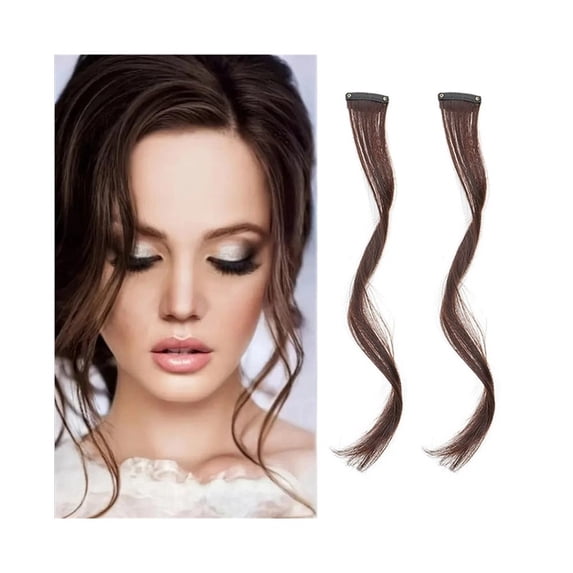 12Inch Synthetic Elegant Curly Wave Clip-In Side Bangs Long Hair Extensions Wig