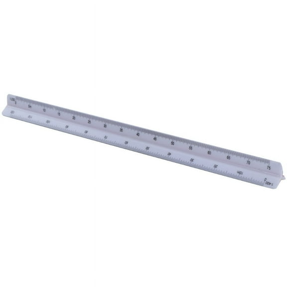 12Inch Triangular Engineer Scale Ruler, Metric Scale 1:20, 1:25, 1:50, 1:75, 1:100, 1:125 for Engineering Drafting