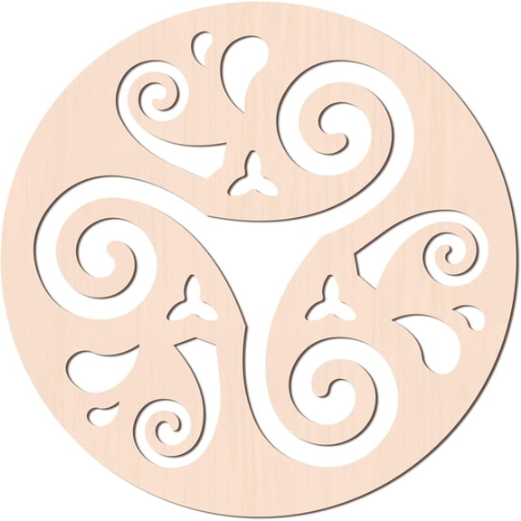12Inch Triskelion Wooden Wall Art Sacred Geometry Home Decor Laser Cut Wooden Wall Sculpture