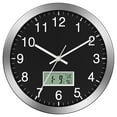 thumbnail image 1 of 12Inch Wall Clock with Digital Date, Week & Indoor Temp - Battery Operated Clock, Auto Sets,Easy to Read, 1 of 6