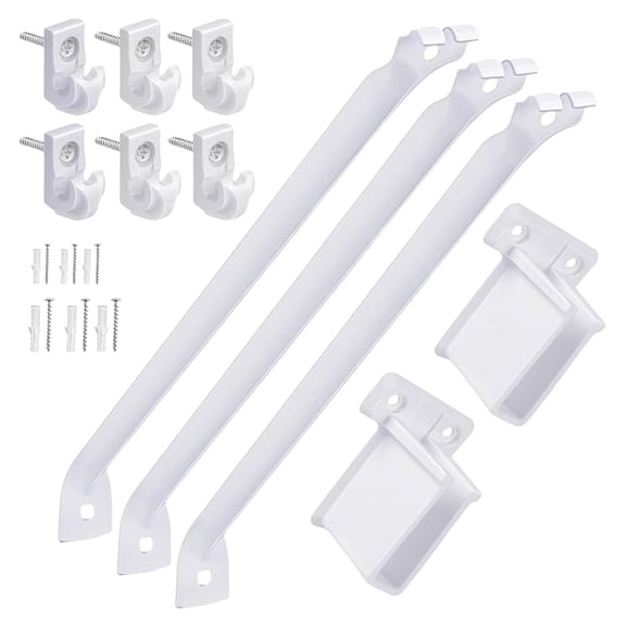 12Inch Wire Shelf Brackets Set Featuring 6 Clip and 2 End Brackets Suitable for Various Display Needs Home Space
