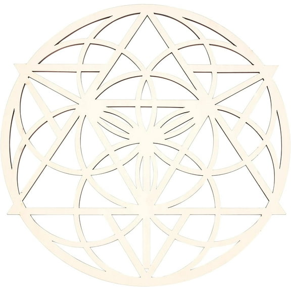 12Inch Wooden Flower of Life Sacred Geometry Wall Art Wood Wall Decor Grid Home Meditation Wall Sculpture for Home