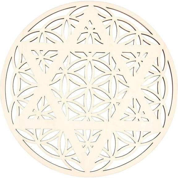 12Inch Wooden Flower of Life Sacred Geometry Wall Art Wood Wall Decor Meditation Decor Wall Sculpture for Home for DIY