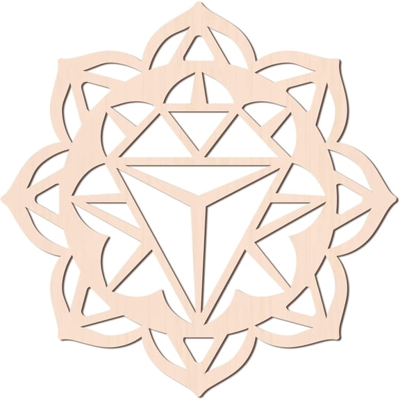 12Inch Wooden Lotus Wall Art Diamond Symbol Sacred Geometry Home Decor Laser Cut Wooden Wall Sculpture for Wall Hanging Decor Art Home Decoration DIYDIY
