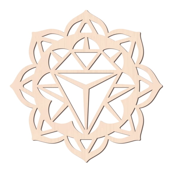 12Inch Wooden Lotus Wall Art Diamond Symbol Sacred Geometry Home Decor Laser Cut Wooden Wall Sculpture for Wall Hanging Decor Art Home Decoration