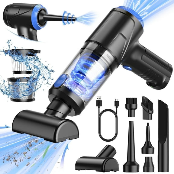 20KPA Handheld Vacuum Cleaner Cordless, 4 in 1 Car Vacuum Cleaner & Air Duster with LED Light, Keyboard Portable Mini Hand Held Vacuum Cleaner Rechargeable for Home, Car, Office, Pet Hair