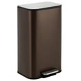thumbnail image 1 of 12L/20 L/30L Kitchen Trash Can, Stainless Steel Garbage Can with Inner Wastebasket, Step Trash Can with Soft-Close Lid, Rectangular Rubbish Bin for Bathroom, Kitchen, Living Room, 1 of 8