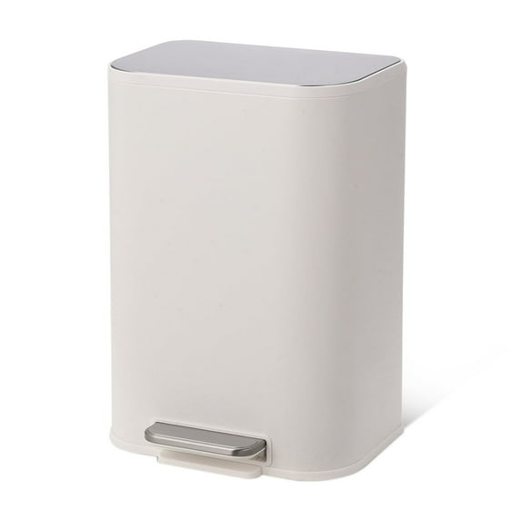 12L/20 L/30L Kitchen Trash Can, Stainless Steel Garbage Can with Inner Wastebasket, Step Trash Can with Soft-Close Lid, Rectangular Rubbish Bin for Bathroom, Kitchen, Living Room