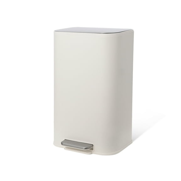 12L/20 L/30L Kitchen Trash Can, Stainless Steel Garbage Can with Inner Wastebasket, Step Trash Can with Soft-Close Lid, Rectangular Rubbish Bin for Bathroom, Kitchen, Living Room