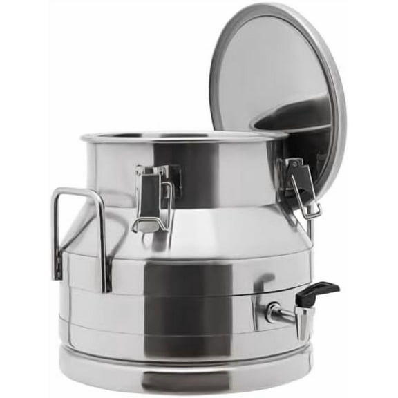12L/3.17Gallon Stainless Steel Milk Can with Faucet, Heavy Duty Milk Jug Wine Pail Bucket Bottle Liquid Container Storage for Grain Wine Liquid,Stainless Steel Sealed Tank
