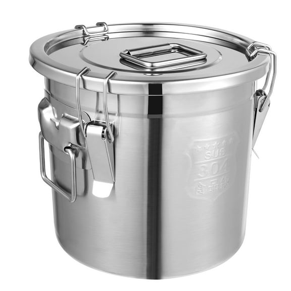 12L/405OZ Cereal Container Kitchen Rice Grain Storage Bucket Stainless Steel Food Container with Lid