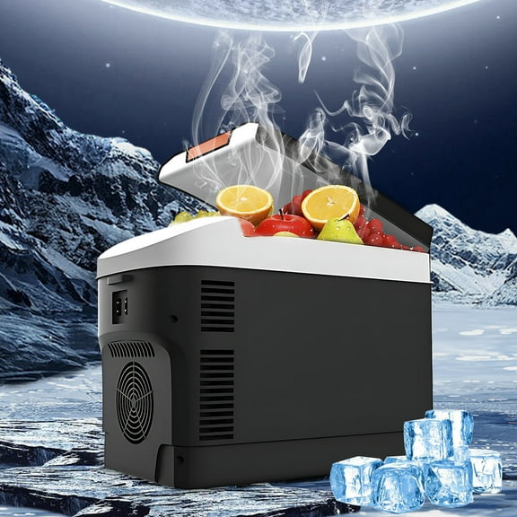 12L Car Refrigerator Cooler Warmer with 12V/220V Dual Power and Quiet Thermoelectric Cooling, Mini Fridge for Drinks Snacks Insulin Cosmetics in Car Home Dorm