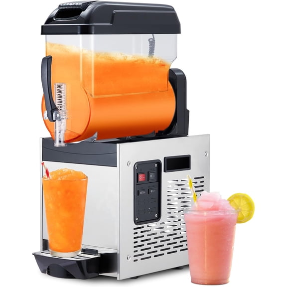 12L Commercial Frozen Drink Machine - Stainless Steel Slushie Maker with Self Cleaning Function for Smoothies Cocktails and Margaritas