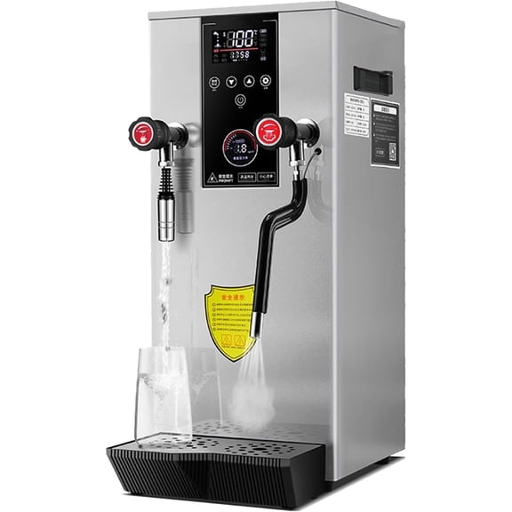 12L Commercial Milk Frother Steamer, Full-Automatic Steam Boiling Water Frothing Machine, Electric Coffee Foam Maker, for Coffee, Milk, Bubble Tea, Milk Tea