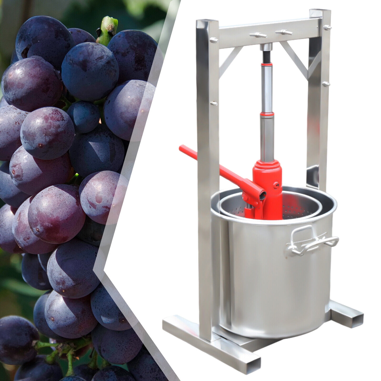 Grape and berry chopper, wine cider making machine, stainless steel hopper  24L.