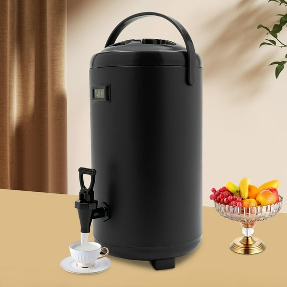 12L Hot Beverage Dispenser, Stainless Steel Insulated Beverage Dispenser Cold and Hot Drink dispenser with Thermometer, Water Dispenser with Spigot for Tea & Coffee, Water