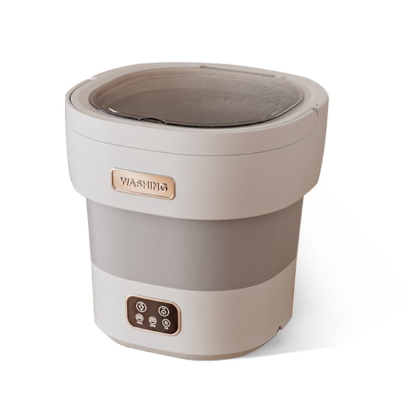 12L Large Capacity Collapsible Mini Washing Machine & Dryer – Portable Collapsible Washer with 3 Wash Modes, Spin Basket – For Underwear, Baby Clothes, Socks, Apartments, Dorms,RVs,Travel–Light Beige