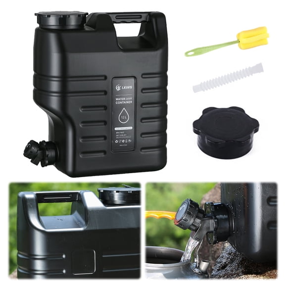 12L Outdoor Water Storage Container with Tap (Vertical Rectangular Design, Food-Grade PE)