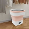 thumbnail image 1 of 12L Portable Mini Washing Machine, Foldable Washer and Spin Dryer with Drainage Basket, Electric Collapsible Washing Machine for Apartment Camping, RV, Travel, Underwear, Socks (Pink), 1 of 12