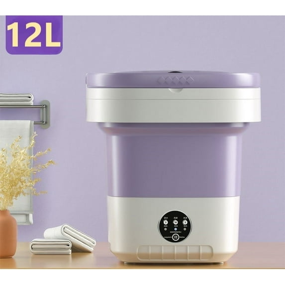12L Portable washing machine,Folding Mini Washer Deep cleaning for Underwear, Baby Clothes,Apartments,Dorm,RV Travel laundry Gift Choice(Purple)