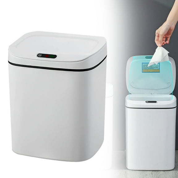 12L Smart Sensor Trash Can With Lid, Automatic Mute Kitchen Garbage Bin For Bedroom, Dorm, Odor Control