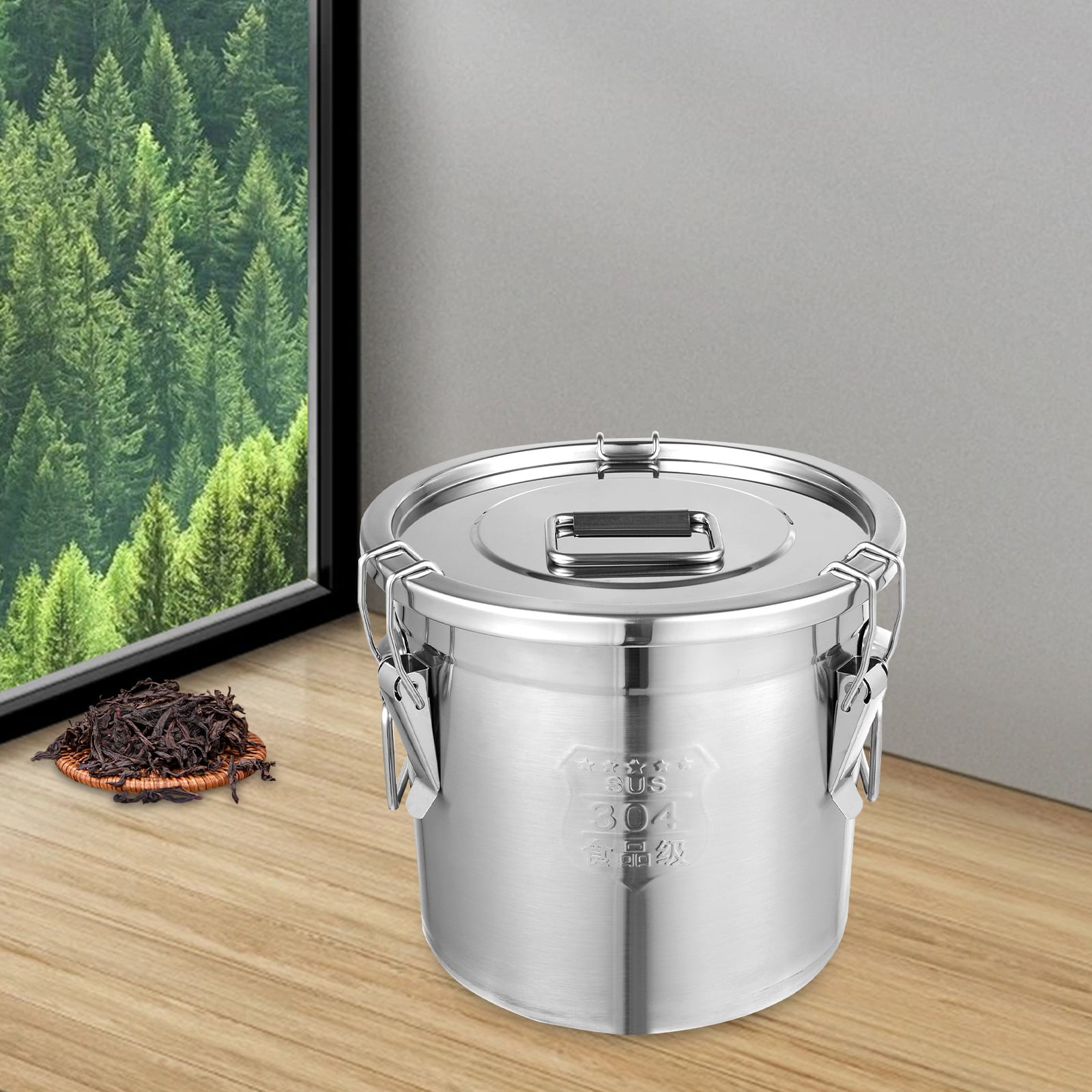 12L Stainless Steel Airtight Canister for Kitchen, Food Storage Containers, Rice Cereal Grain Container, Storage Food Flour Sugar Milk Cookie