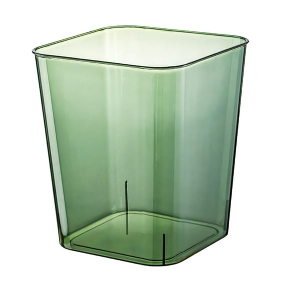 12L Trash Can Transparent Light Luxury Large Capacity Visible Decorative Storage Box Waste Container for Dormitory Kitchen Bathroom Bedroom Green