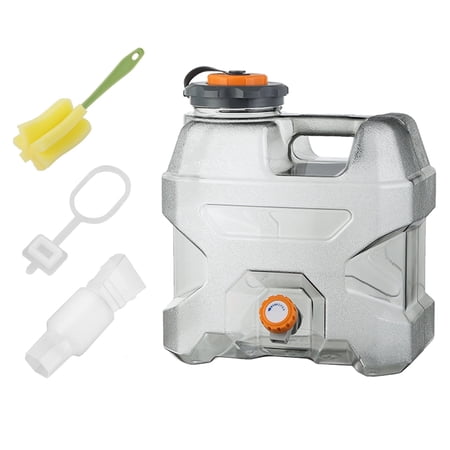 12L Water Container Clear Gray Water Carrier with Spigot Portable Water Tank for Outdoor Hiking Camping Home Use