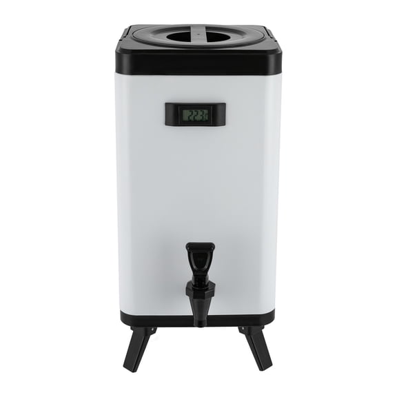 12L White Square Thermal Container, Stainless Steel Insulation Barrel, Insulation Barrel, Rust-proof, for Kitchen, Office