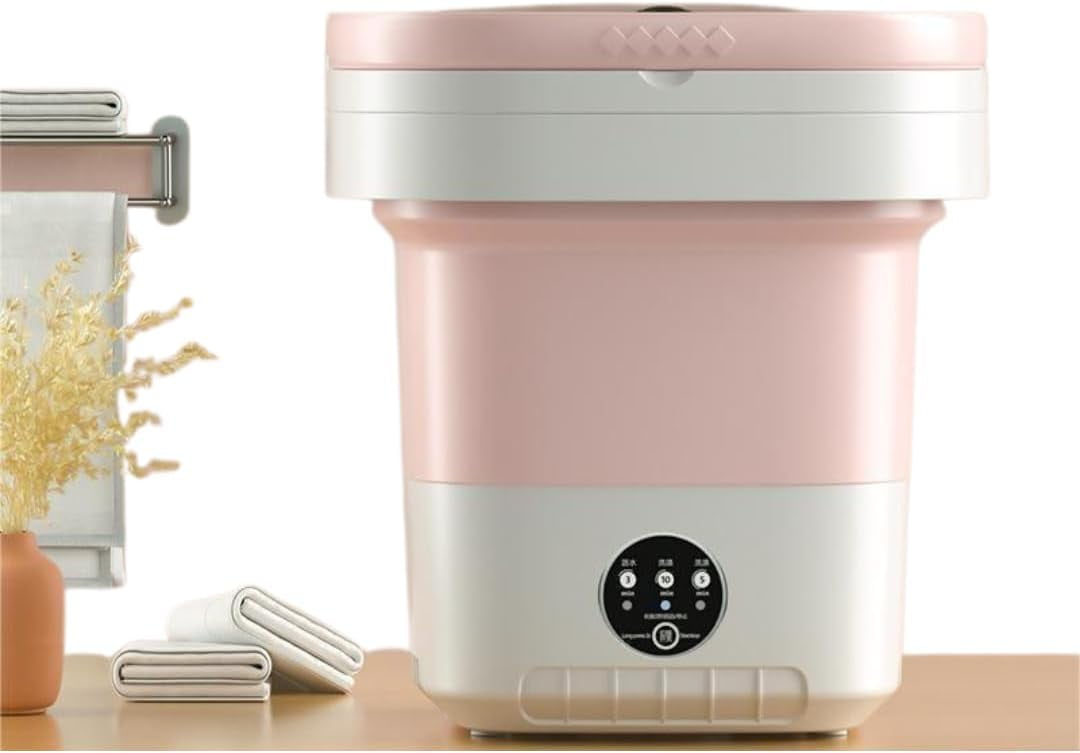 12L mini portable washing machine with foldable design and 3 cleaning modes