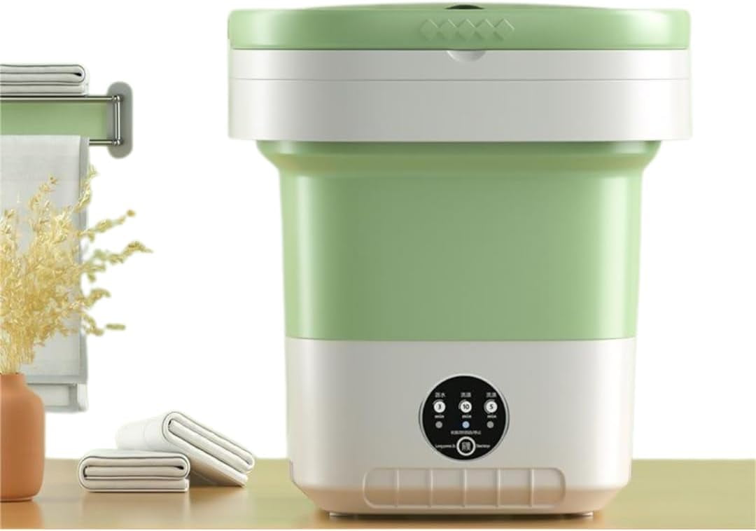 12L mini portable washing machine with foldable design and 3 cleaning modes