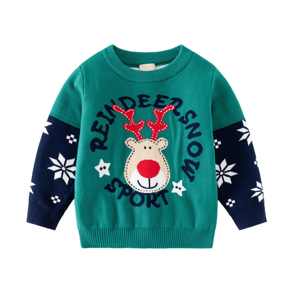 12M5T Baby Toddler Girl Boy Christmas Sweater, Uccdo Kids Xmas Cute Cartoon Ugly Sweaters