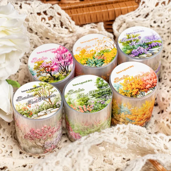 12M 6 types PET Loop Tap Pre-Cut Patterns Plant landscape DIY Diary Diary Decoration Adheive Material