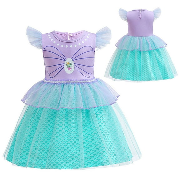 12M-6T Little Girl Mermaid Dress Halloween Birthday Tutu Tulle Outfits