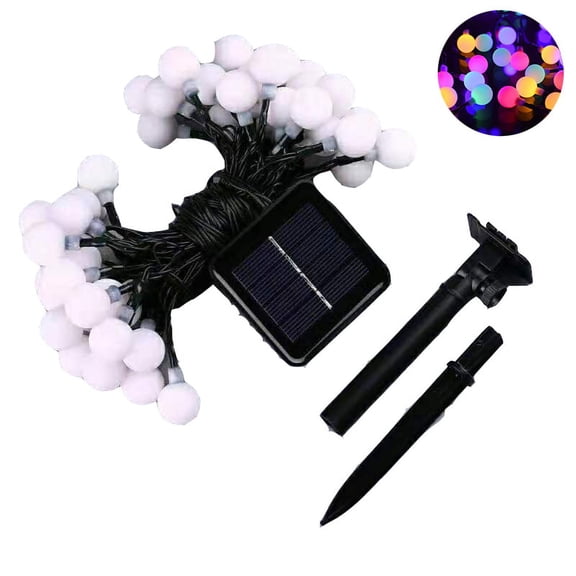 12M Fairy Lights Colorful Ball Solar Outdoor Chain, 100 IP54 Waterproof LED String Lights, Outdoor Colorful Globe Solar Powered Chain Outdoor Fairy Lights Garden Balcony Fairy Lights
