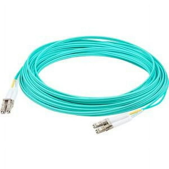 12M LOMM OM4 FIBER OPTIC MALE LC/LC 50/125 DUPLEX AQUA CABLE