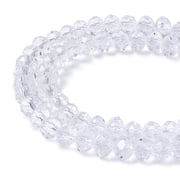 12MM Clear Glass Crystal Beads Faceted Rondelle Shape Beads for Jewelry DIY or Making & Design