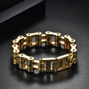 12MM Mens Bracelet Stainless Steel Jewelry ID Bracelets For Men Bangles 18K Gold Plated Chains,8.46