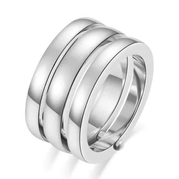 12MM Rose Gold/Gold/Silver Titanium Steel Band Womens Three in one Rings Sz 6-10