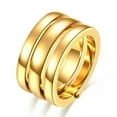 thumbnail image 1 of 12MM Rose Gold/Gold/Silver Titanium Steel Band Womens Three in one Rings Sz 6-10, 1 of 7