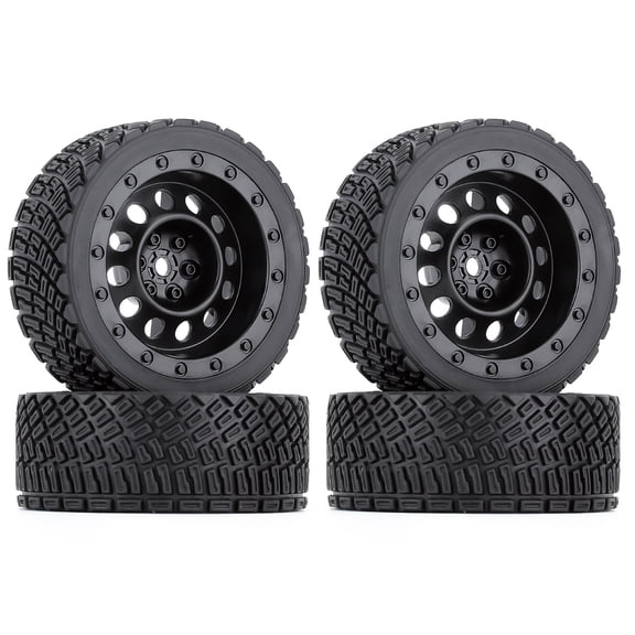 12MM Rubber Hex Tires Wheel Rim Set For Rally 1/10 RC Car HSP RGT LC RACING PTG-2 TT02 Accessories
