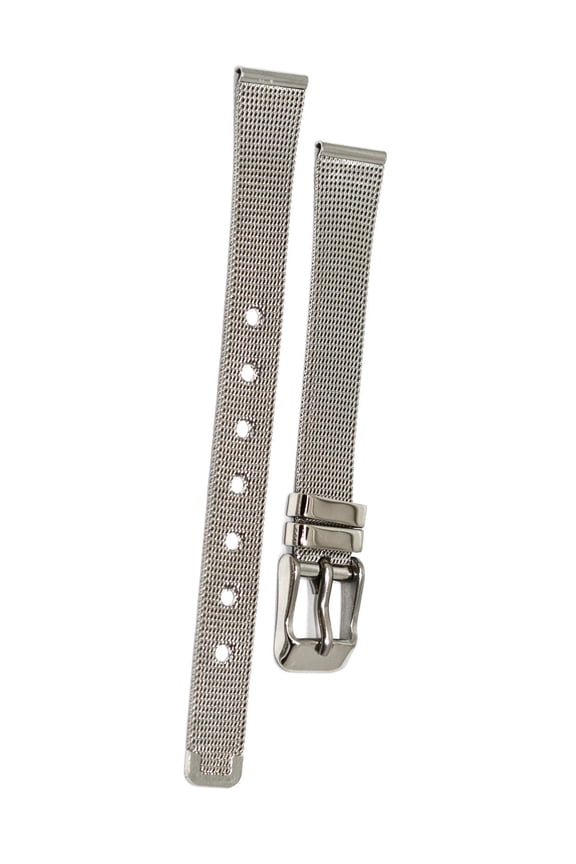 12MM SILVER STAINLESS STEEL MESH METAL BUCKLE WATCH BAND STRAP