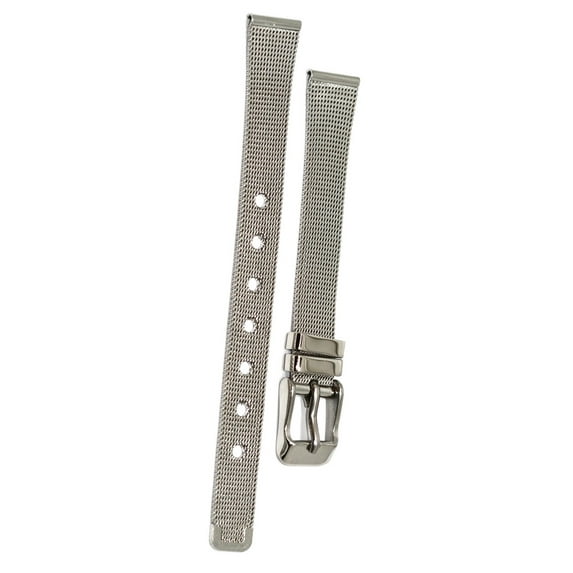12MM SILVER STAINLESS STEEL MESH METAL BUCKLE WATCH BAND STRAP