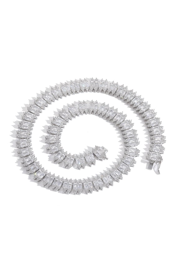 12MM Tennis Necklace for Women Men 18K Gold Plated Lab Diamond Tennis Necklace Chain CZ Necklaces for Women Party Prom Jewelry Necklace