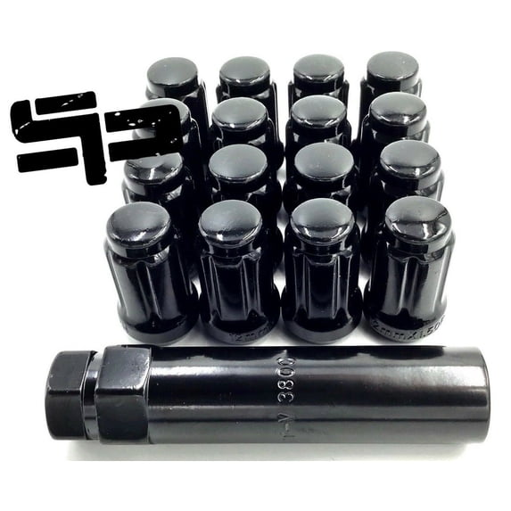 12MM X 1.50 W/Key 16 Pack (BLACK) 2020-2024 Polaris Can Am Tapered Splined Lug Nuts