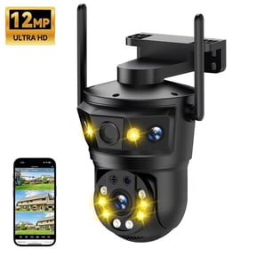 12MP 6K WiFi IP Camera Three Lens 16X Zoom Ai Motion Auto Tracking PTZ Video Camera Waterproof Outdoor Security Protection Surveillance