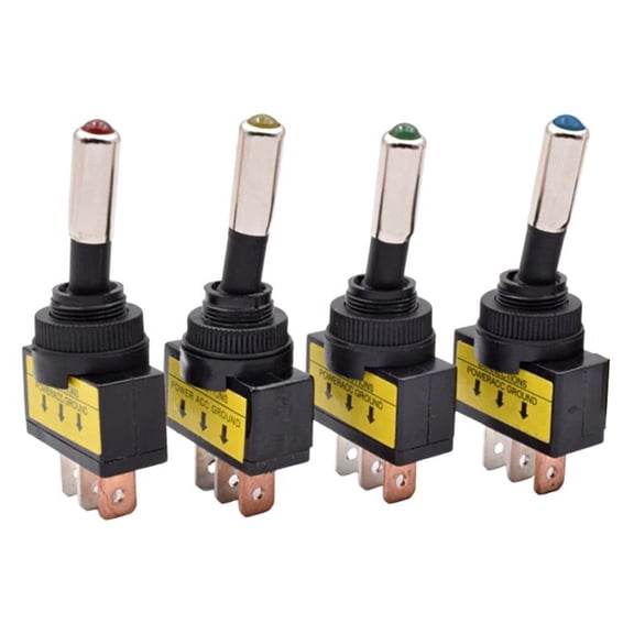 12Mm Automotive Toggle Switch Led Asw-15D Spst 2 Position 3 Pin On Off 12/24V Dc Blue YIWEI