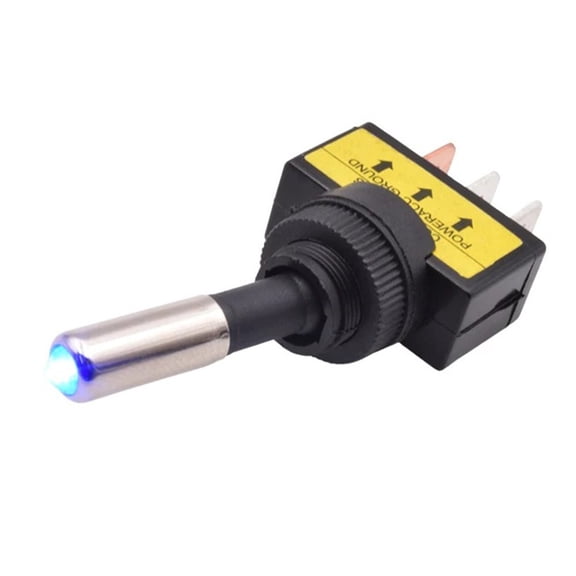 12Mm Automotive Toggle Switch Led Asw-15D Spst 2 Position 3 Pin On Off 12/24V Dc Blue